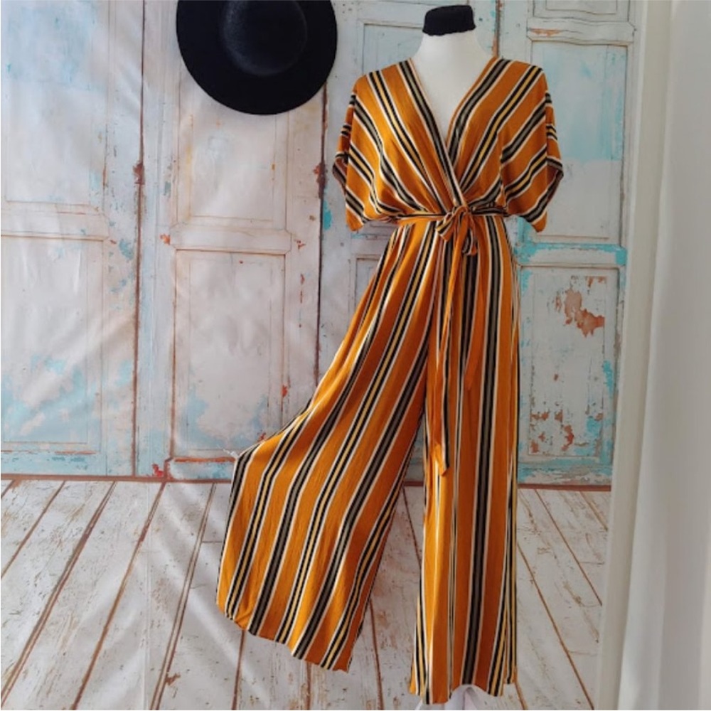 Striped Yellow Jumpsuit